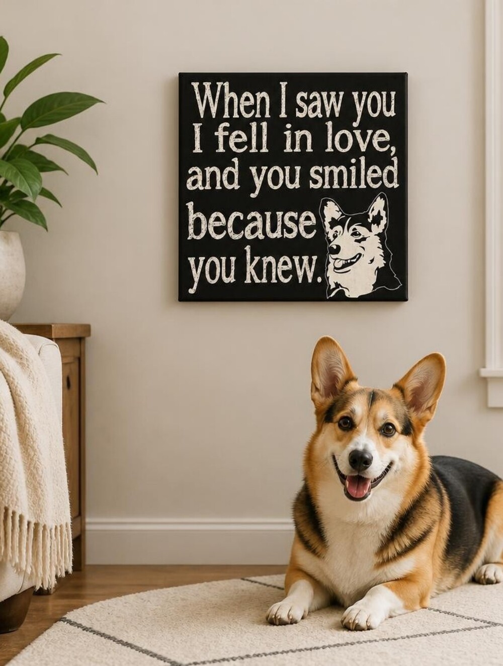 Love Quote Dog Puppy 10X10 Canvas Wall Decor